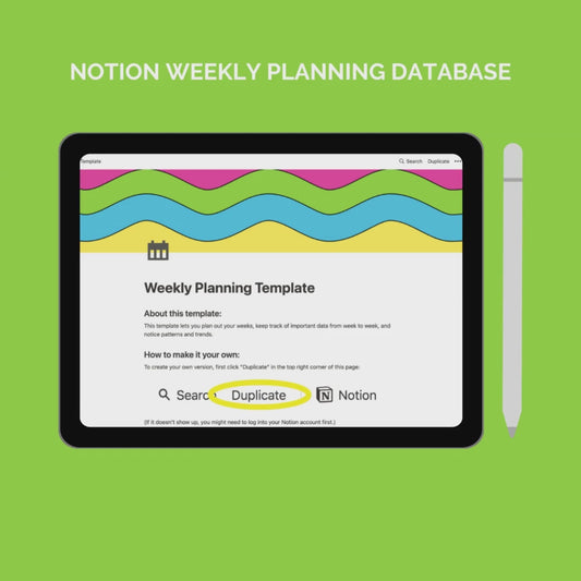 Notion Weekly Planning Database