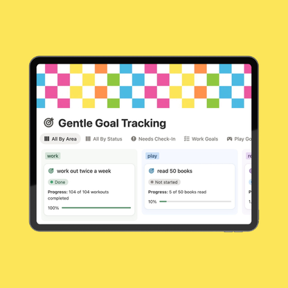 Gentle Goal-Tracking Notion Template