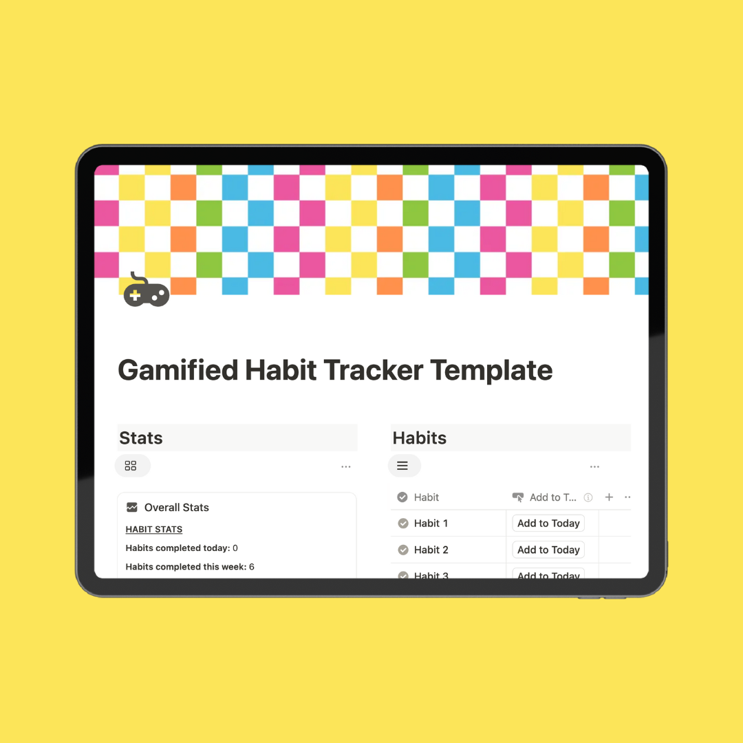 Gamified Habit Tracking Notion Template