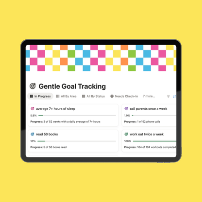 Gentle Goal-Tracking Notion Template