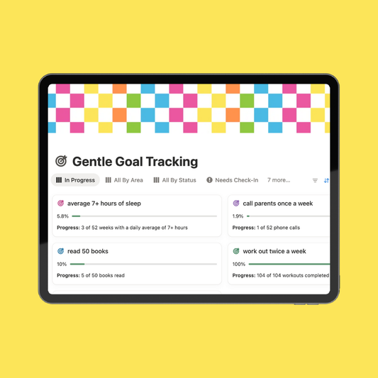 Gentle Goal-Tracking Notion Template