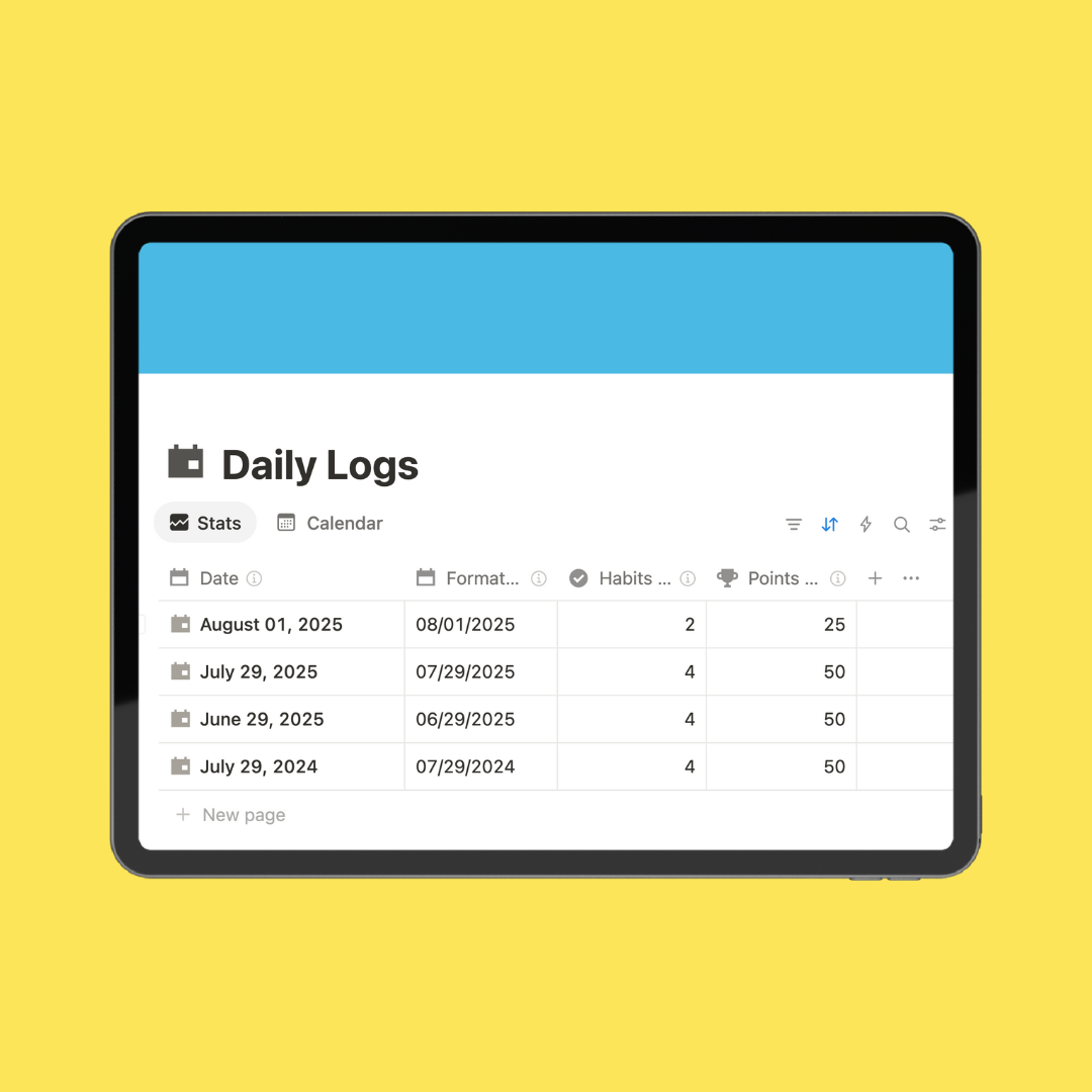 Gamified Habit Tracking Notion Template