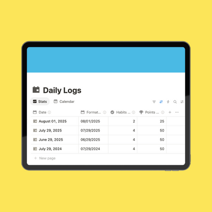 Gamified Habit Tracking Notion Template