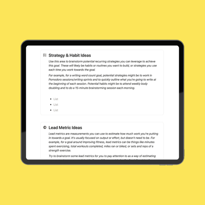 Gentle Goal-Tracking Notion Template