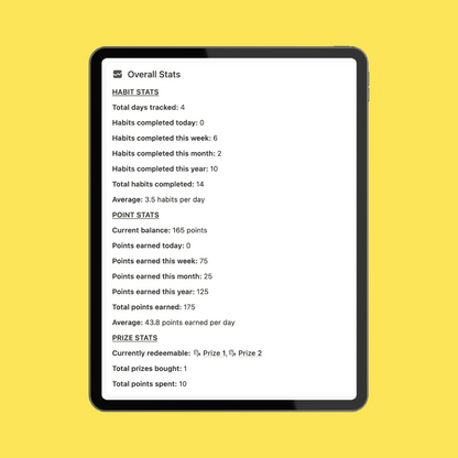 Gamified Habit Tracking Notion Template