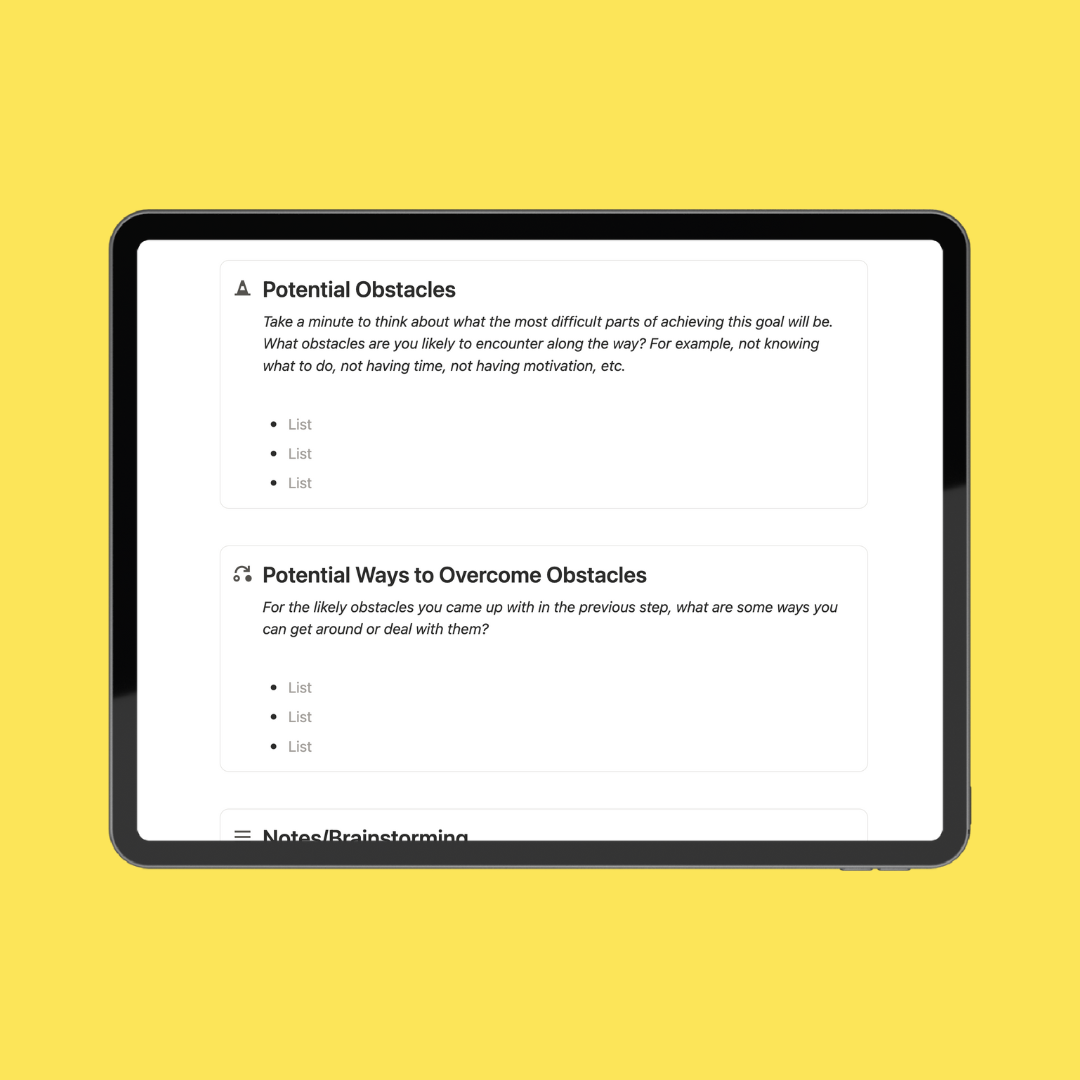 Gentle Goal-Tracking Notion Template